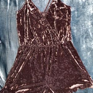 Kendall and Kylie velvet purple ruffle romper